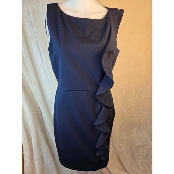 Enfocus Studio Dresses & Skirts - Navy Blue Ruffle Sheath Dress Size 8 Business‎ Casual